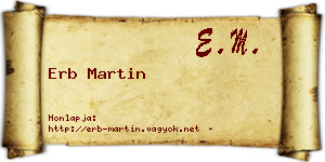 Erb Martin névjegykártya